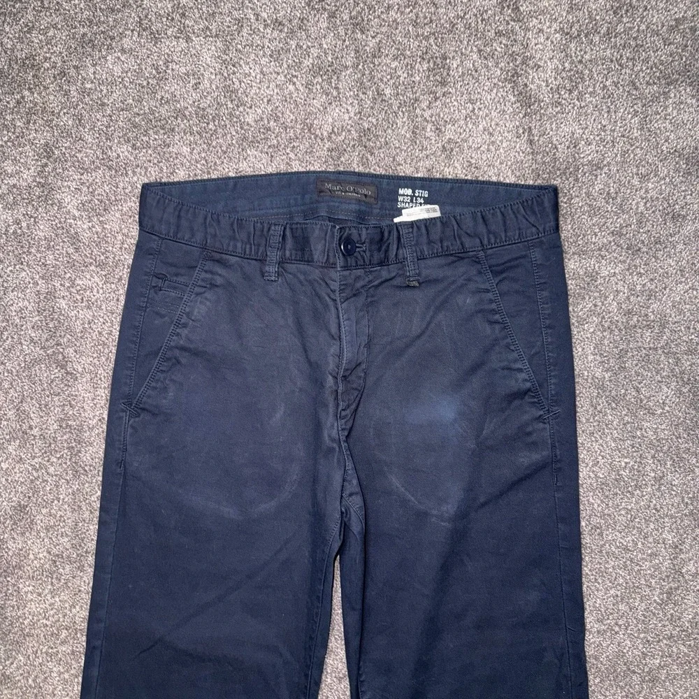 Marc O'Polo Men's Navy Blue Straight Leg Mod‎ Stig Shaped Fit Pants Size 32x34